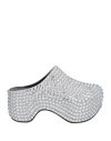 Area X Sergio Rossi Woman Mules & Clogs Silver Size 7 Textile Fibers In Silver