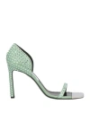 Area X Sergio Rossi Woman Sandals Light Green Size 10 Textile Fibers In Green