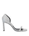 Area X Sergio Rossi Woman Sandals Light Grey Size 10 Textile Fibers