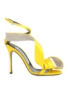 Area X Sergio Rossi Woman Sandals Yellow Size 5 Leather, Textile Fibers