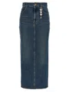 Area Logo-charm Denim Midi Skirt