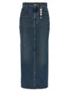Area Logo-charm Denim Midi Skirt