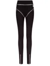 Area Zipper Brief Leggins In 黑色