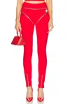 Area Zipper Brief Legging In Carmine