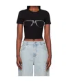 Area Zipper Bustier Cup T-shirt In Black