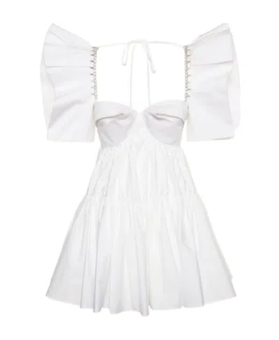 Area Zippered Dress In White