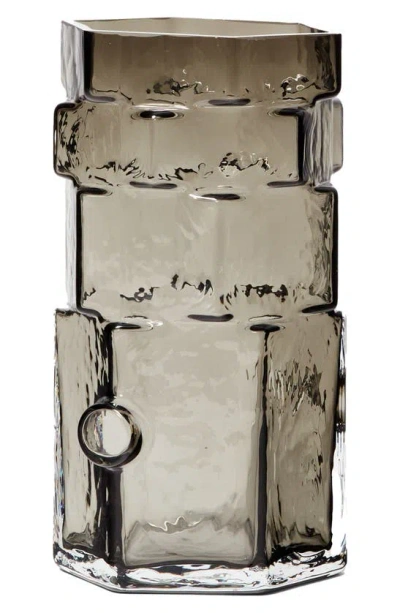Areaware Hex Glass Vase In Grey