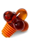 Areaware Hobnob Glass Bottle Stopper In Orange