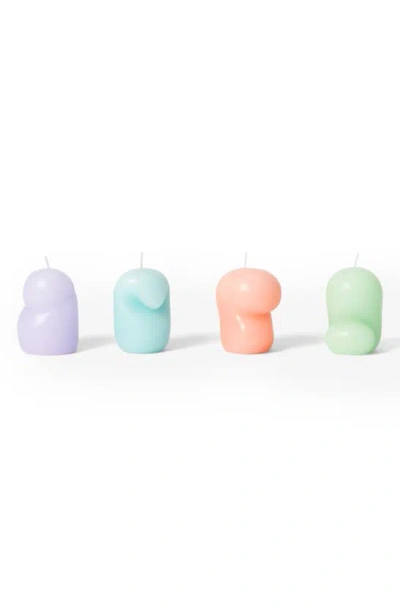 Areaware Set Of 4 Mini Goober Candles In Multi