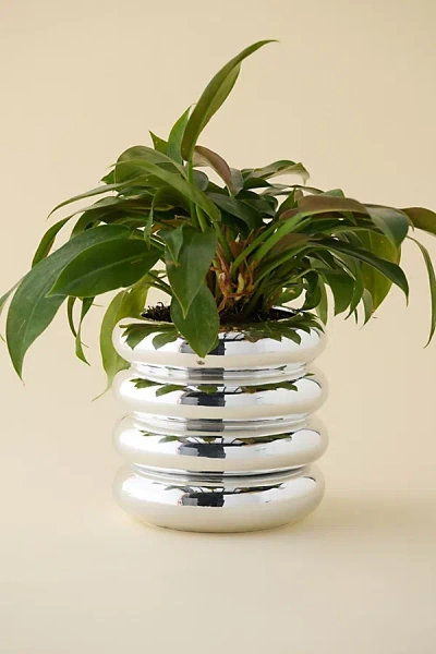 Areaware Tall Chrome Stacking Planter In Silver At Urban Outfitters