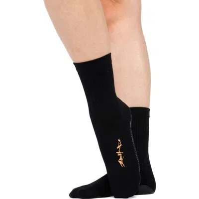 Arebesk Birdie Gripper Crew Socks In Black