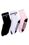 Arebesk Classic Assorted 3-pack Crew Socks In White/black/pink