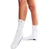 Arebesk Seashell Slouchy Grip Crew Socks In White