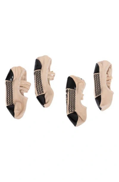 Arebesk Sparkle 2-pack Cotton Blend Nonslip No-show Socks In Gold
