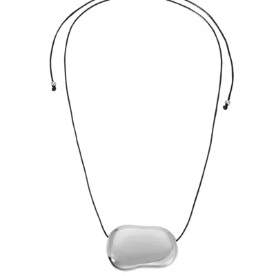 Arella Women's Black / Silver Riddhi Pendant Necklace Silver