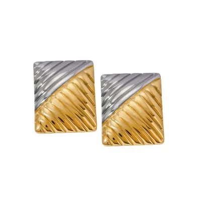 Arella Women's Gold / Silver Zara Mixed Metal Earrings