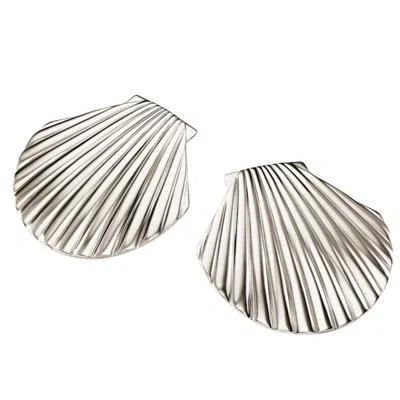 Arella Women's La Mer Shell Earrings Silver