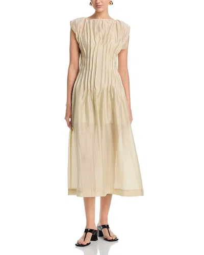 A.ren A. Ren Belen Pintuck Midi Dress In Neutral