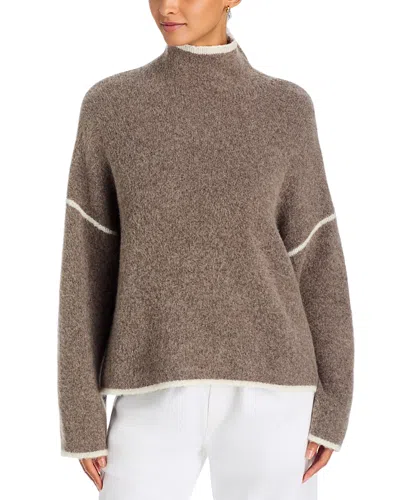 A.ren A. Ren Brienne Oversized Mock Neck Sweater In Neutral