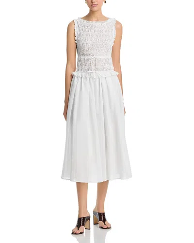 A.ren A. Ren Gioia Smocked Dress In White