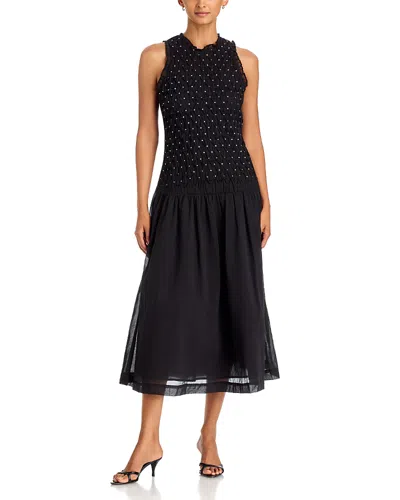 A.ren A. Ren Kiele Cotton Blend Sleeveless Midi Dress In Black
