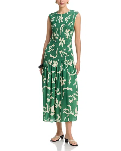 A.ren A. Ren Leilani Smocked Maxi Dress In Green
