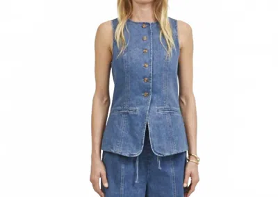 A.ren Adeline Vest In Denim In Blue