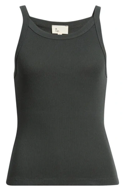 A.ren Ariel Cotton Rib Camisole In Black