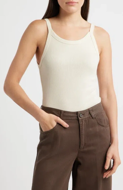A.ren Ariel Cotton Rib Camisole In Neutral