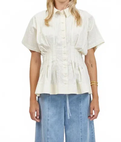 A.ren Aster Shirt Top In Natural In White