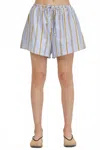 A.ren Bryce Stripe Pull-on Shorts In Light Blue In Blue
