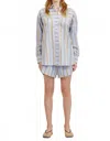A.ren Bryce Stripe Pull-on Shorts In Light Blue In Blue