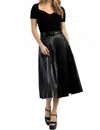 A.ren Camden Faux Leather Midi Skirt In Black In Black