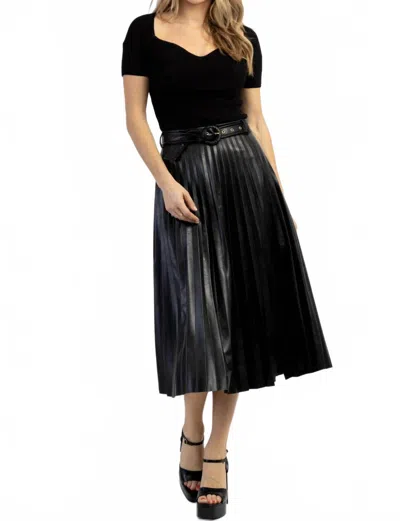 A.ren Camden Faux Leather Midi Skirt In Black