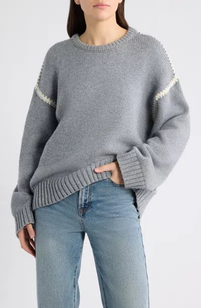 A.ren Chantal Stitch Sweater In Gray