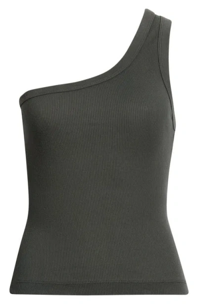 A.ren Eve Cotton Rib One-shoulder Tank In Green