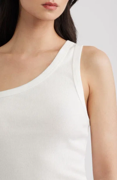 A.ren Eve Cotton Rib One-shoulder Tank In White