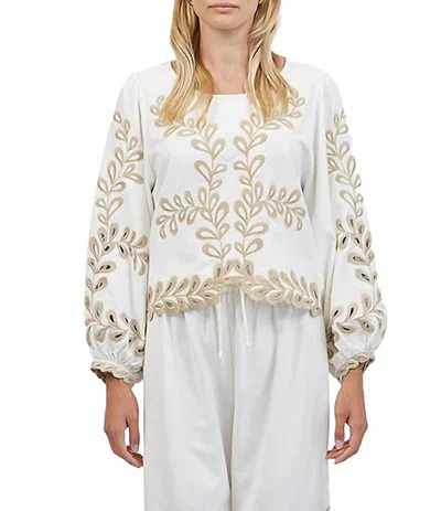 A.ren Felicity Embroidered Top In Off White