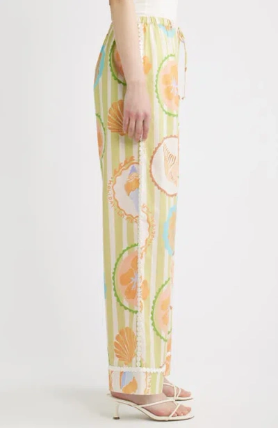 A.ren Fiorella Print Linen & Cotton Pants In Multi