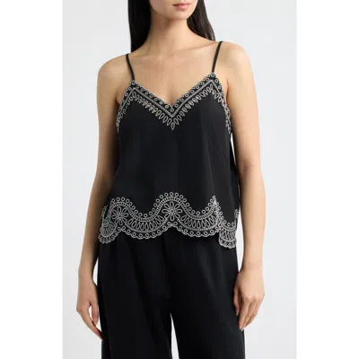 A.ren Isaly Eyelet Embroidered Camisole In Black
