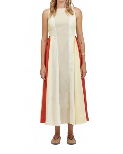 A.ren Linnea Dress In Tan In Multi