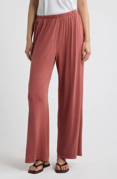 A.ren Luci Wide Leg Jersey Pants In Red