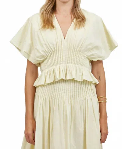 A.ren Madine Cinched Waist Top In Pastel Yellow