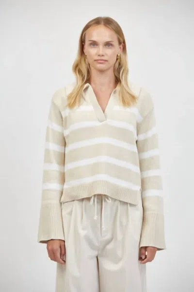 A.ren Maine Polo Sweater In Off White In Neutral