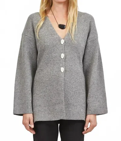 A.ren Olivie Long Sleeve Cardigan In Heather Grey In Gray