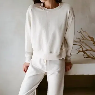 A.ren Organic Lera Pullover Top In Cream In White