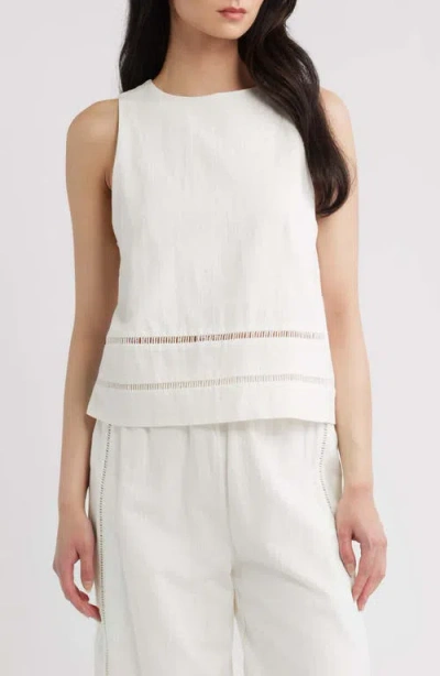 A.ren Siena Ladder Stitch Sleeveless Top In White
