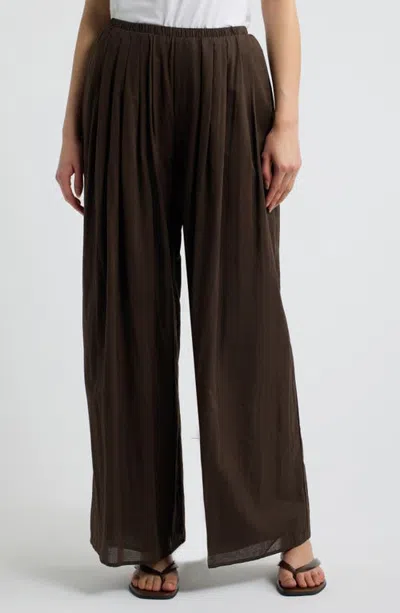 A.ren Simone Wide Leg Pants In Brown