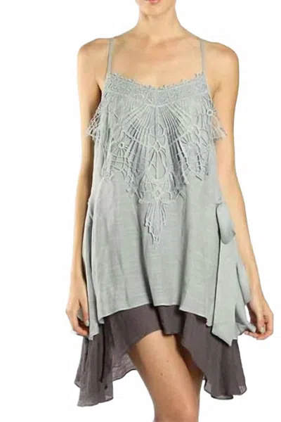 A'reve Asymmetrical X Back Dress Mini Dress In Grey In Green