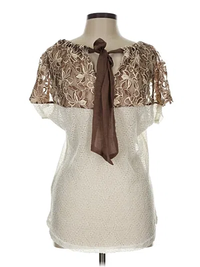 Pre-owned A'reve Short Sleeve Blouse In White